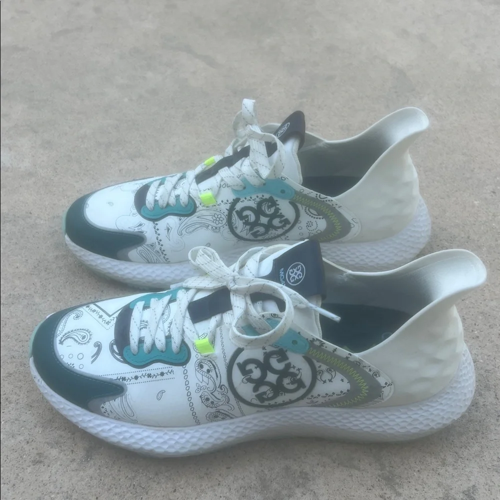 G/Fore MG4X Men's Cross Trainer Teal Bandana Print Golf Shoes Size 10